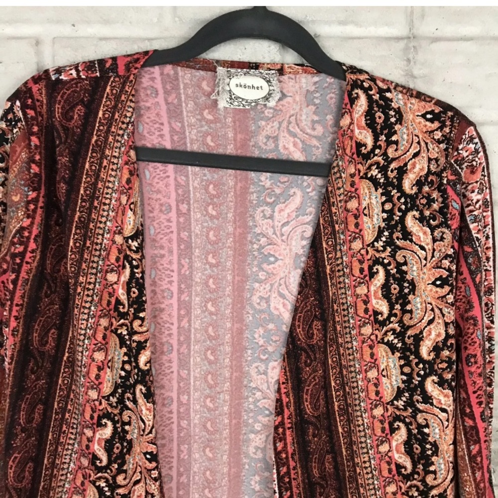 Skonhet Open Front Cardigan Medium Tassel Boho - Picture 2 of 7
